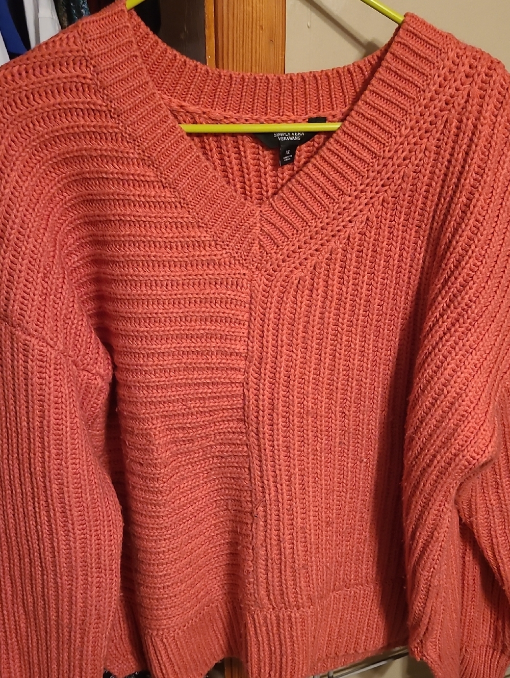 Simply Vera Vera Wang Coral Knit Sweater